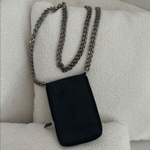 Free People Black Mini Bag with Chain Strap and Flap Closure NWOT